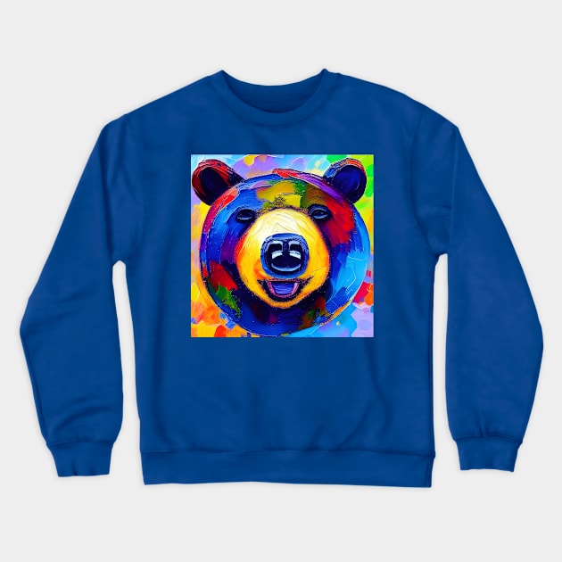Happy Smiling Bear Face Crewneck Sweatshirt by Chance Two Designs